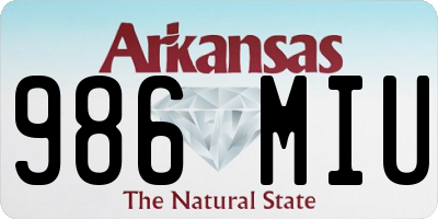 AR license plate 986MIU