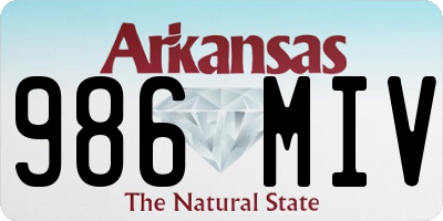 AR license plate 986MIV