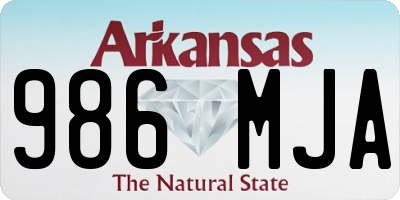 AR license plate 986MJA