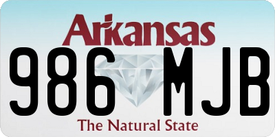 AR license plate 986MJB
