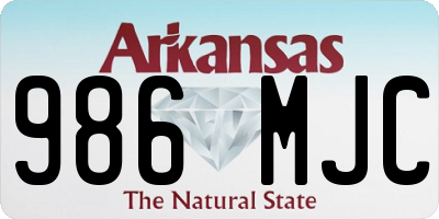 AR license plate 986MJC