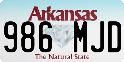 AR license plate 986MJD