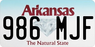 AR license plate 986MJF