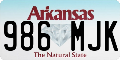 AR license plate 986MJK