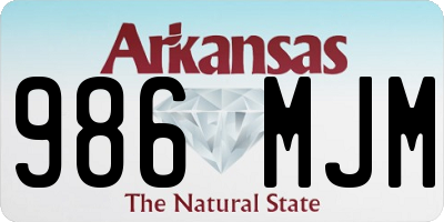 AR license plate 986MJM
