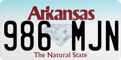 AR license plate 986MJN
