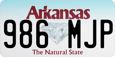 AR license plate 986MJP