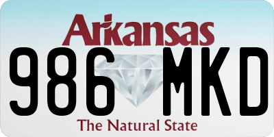 AR license plate 986MKD
