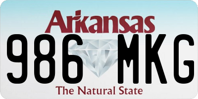 AR license plate 986MKG