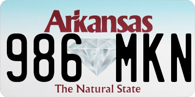 AR license plate 986MKN