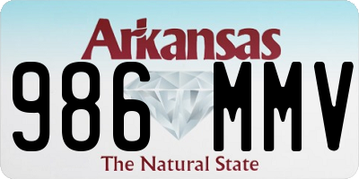 AR license plate 986MMV