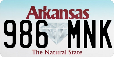 AR license plate 986MNK