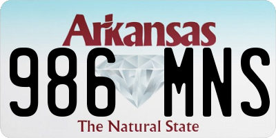 AR license plate 986MNS