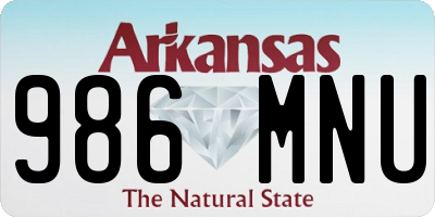 AR license plate 986MNU