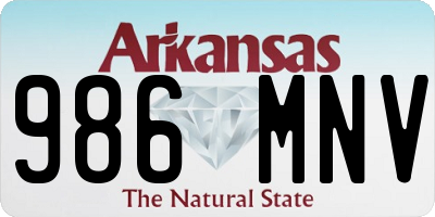 AR license plate 986MNV