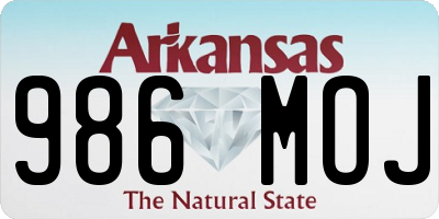 AR license plate 986MOJ