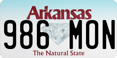 AR license plate 986MON