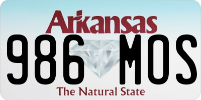 AR license plate 986MOS