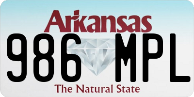 AR license plate 986MPL