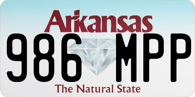 AR license plate 986MPP
