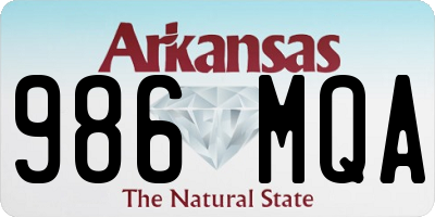 AR license plate 986MQA