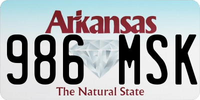 AR license plate 986MSK
