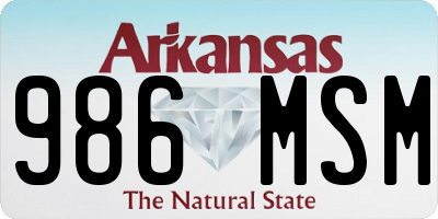 AR license plate 986MSM