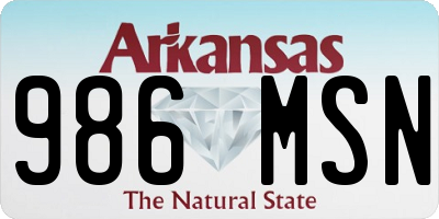 AR license plate 986MSN