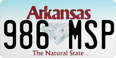 AR license plate 986MSP