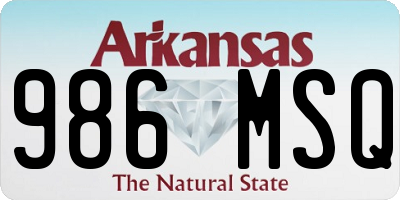 AR license plate 986MSQ