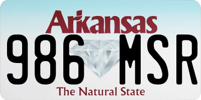 AR license plate 986MSR