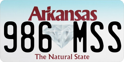 AR license plate 986MSS