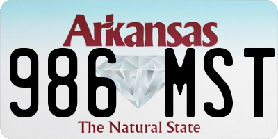 AR license plate 986MST