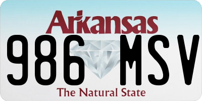 AR license plate 986MSV