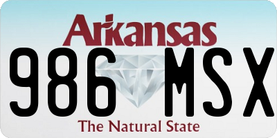 AR license plate 986MSX