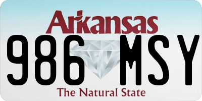 AR license plate 986MSY
