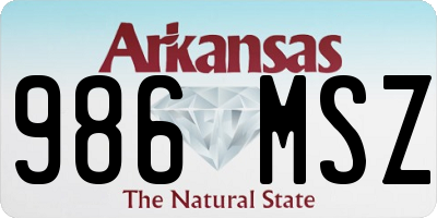 AR license plate 986MSZ