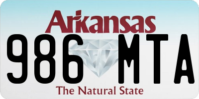 AR license plate 986MTA
