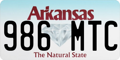 AR license plate 986MTC