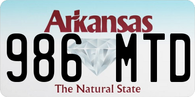 AR license plate 986MTD
