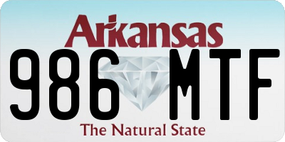 AR license plate 986MTF