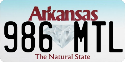 AR license plate 986MTL