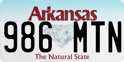 AR license plate 986MTN