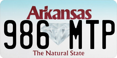 AR license plate 986MTP