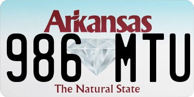 AR license plate 986MTU