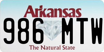 AR license plate 986MTW