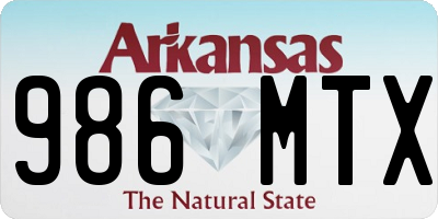 AR license plate 986MTX