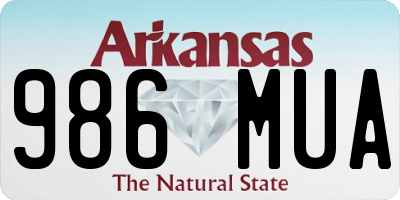 AR license plate 986MUA
