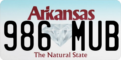 AR license plate 986MUB