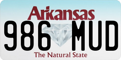 AR license plate 986MUD